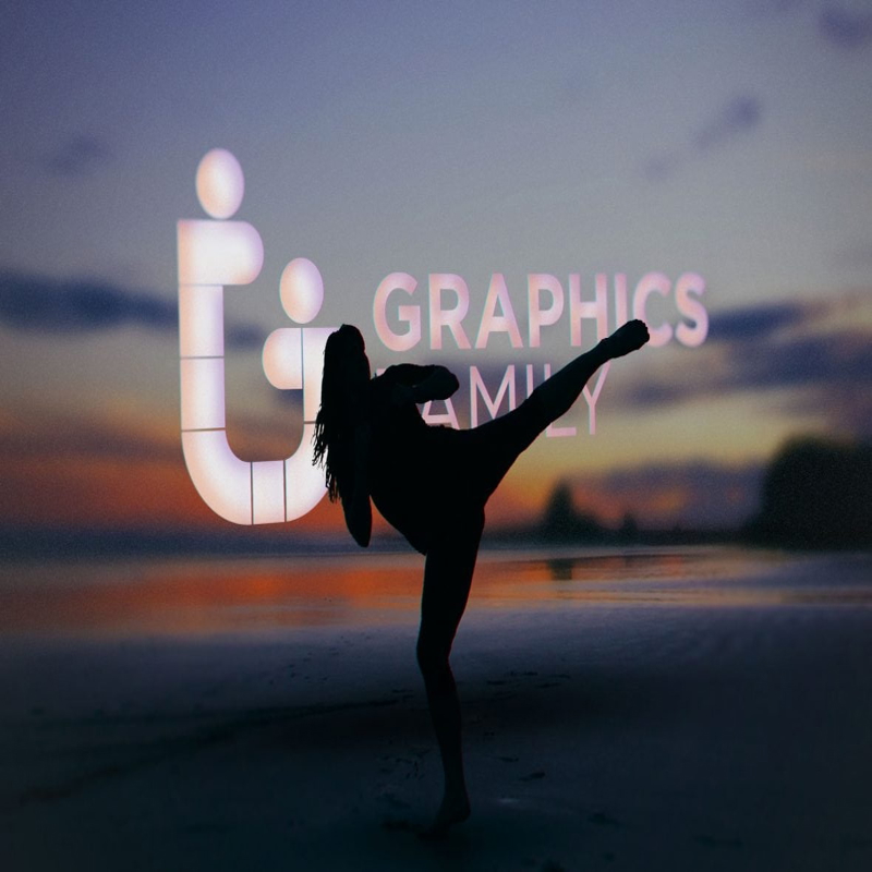 فایل موکاپ لوگو قدرت تناسب اندام - Fitness Power Logo Mockup
