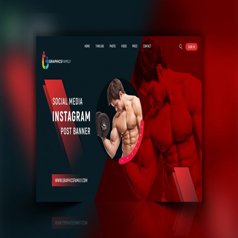 فایل بنر شبکه اجتماعی بدنسازی و پرورش اندام PSD - Fitness&Bodybuilding Social Media Banner PSD