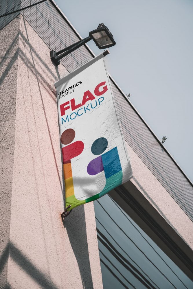 فایل موکاپ بنر پرچم - Flag Banner Mockup