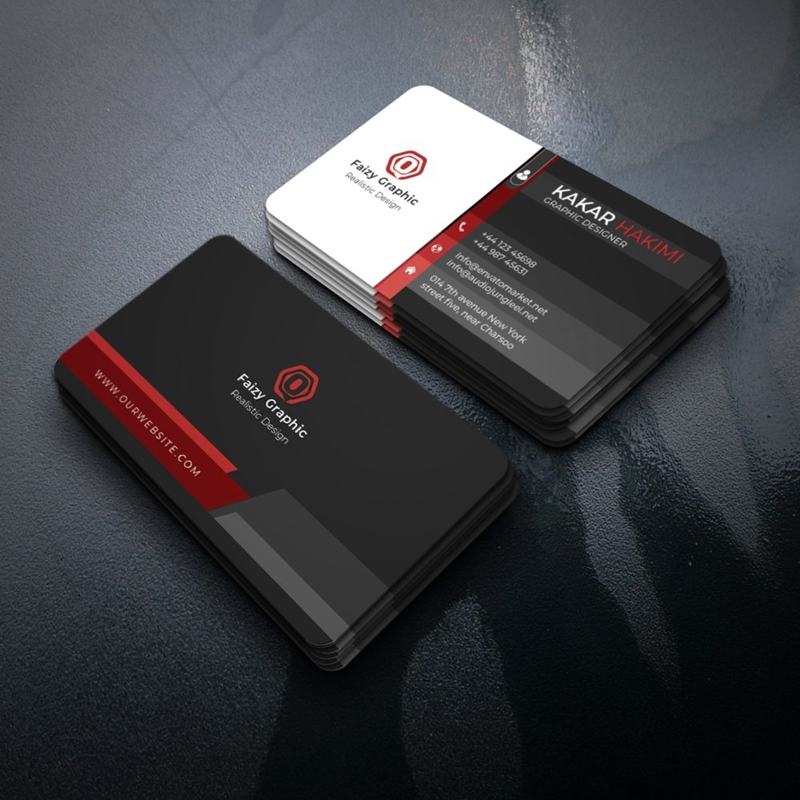 فایل الگوی کارت ویزیت تخت - Flat Business Card Template