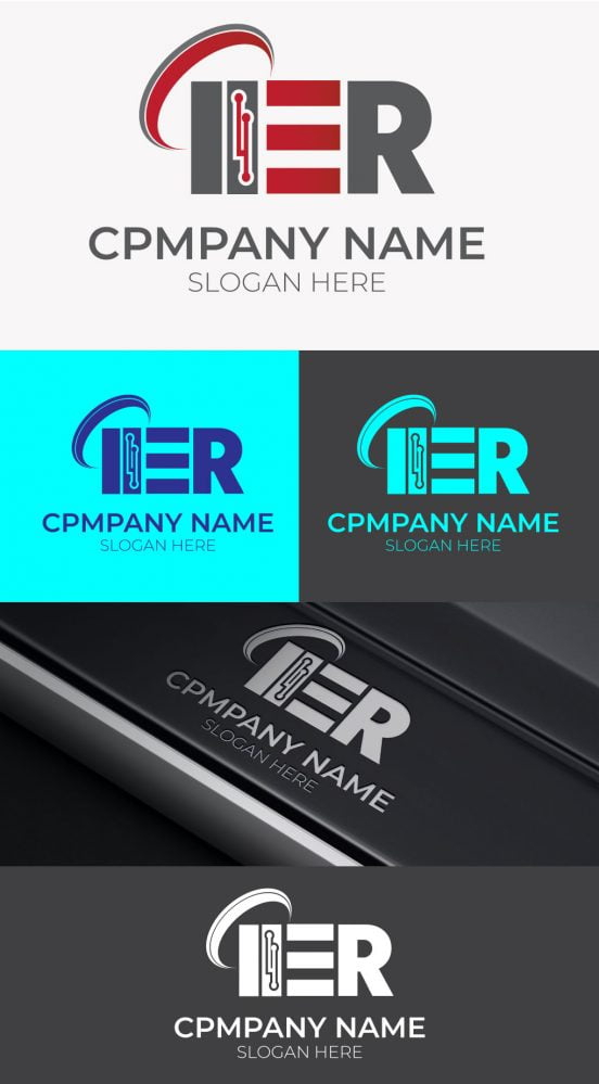 فایل طراحی لوگو فلت برای شرکت فناوری - Flat Logo Design For Tech Company Template