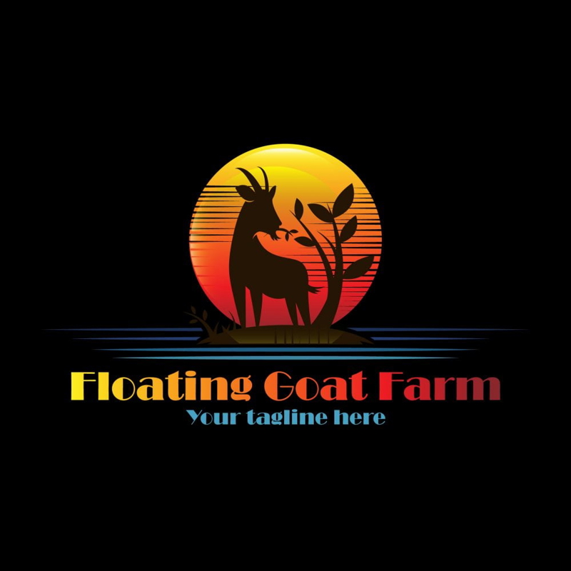 فایل لوگو مزرعه بز شناور - Floating Goat Farm Logo