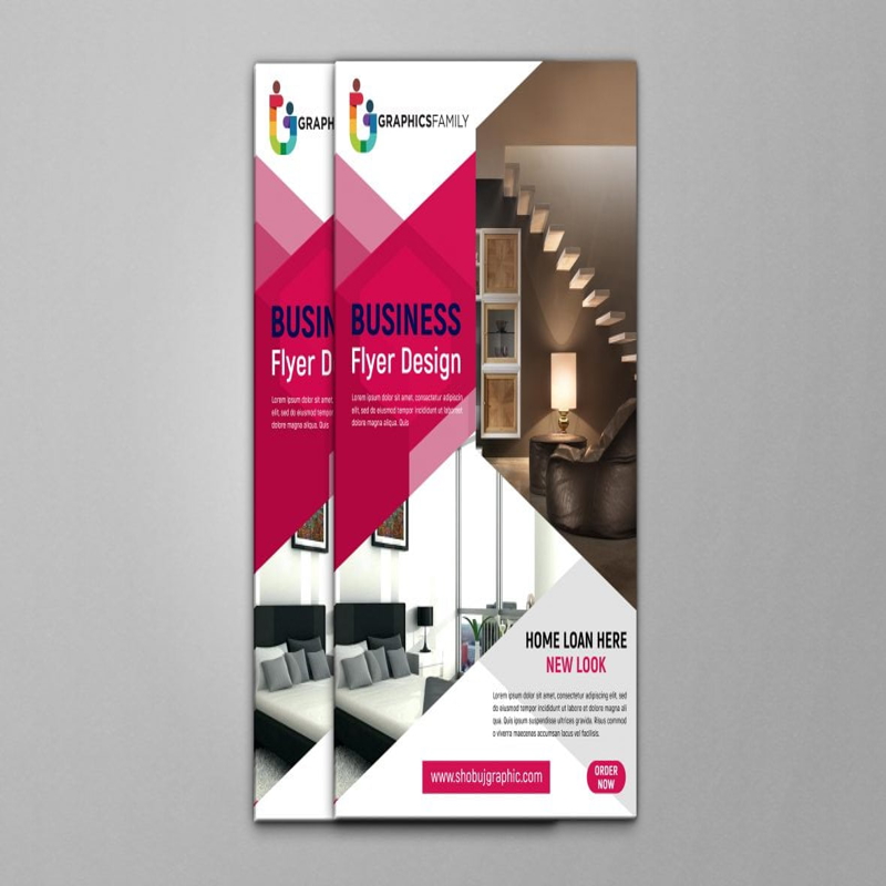 فایل الگوی طراحی بروشور برای خدمات وام مسکن - Flyer Design Template For Home Loan Service