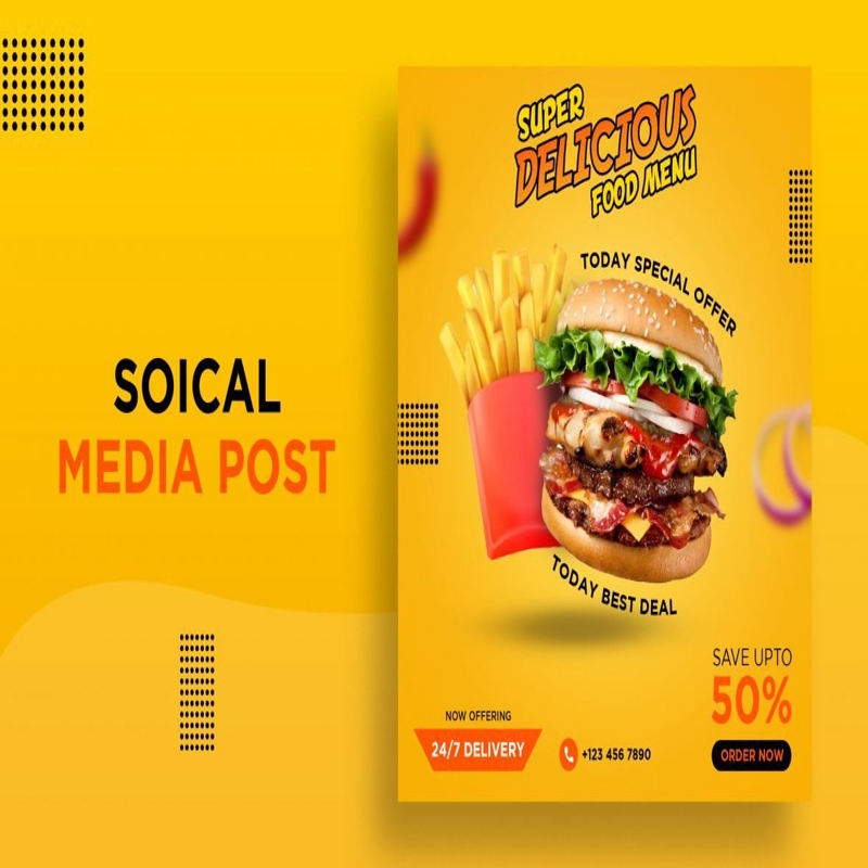 فایل الگوی طراحی بنر پیشنهاد غذا - Food Offer Banner Design Template