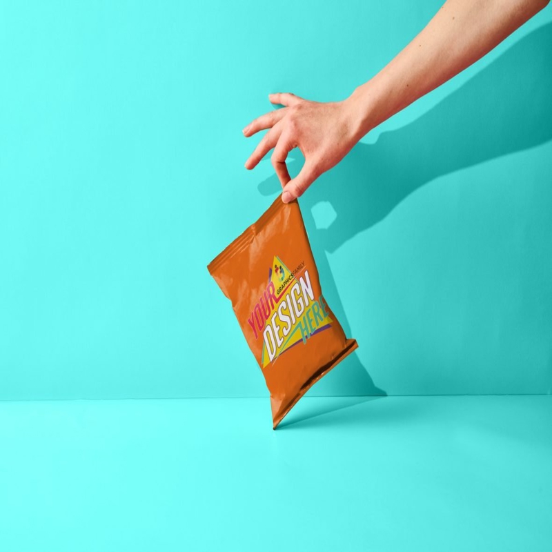 فایل ماکت بسته‌بندی تنقلات غذایی - Food Snack Packaging Mockup