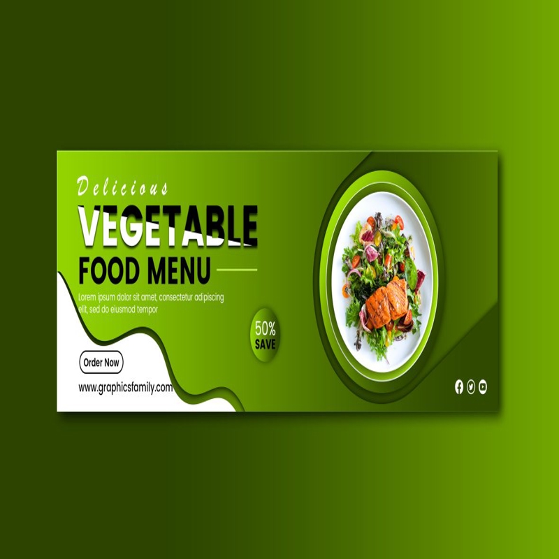 فایل طراحی بنر اینترنتی غذا - Food Web Banner Design