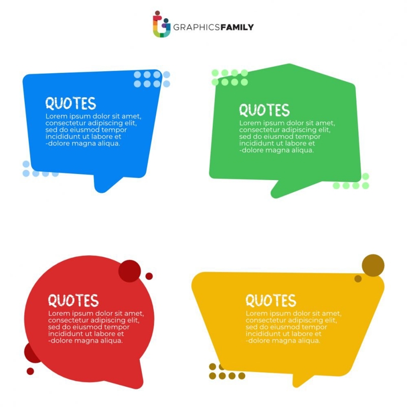 فایل چهار بادکنک رنگی برای گفتگو - Four colored dialog balloons