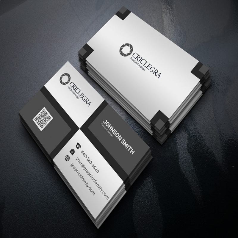 فایل طراحی کارت ویزیت توسعه‌دهنده‌ی فرانت‌اند - Front End Developer Business Card Design