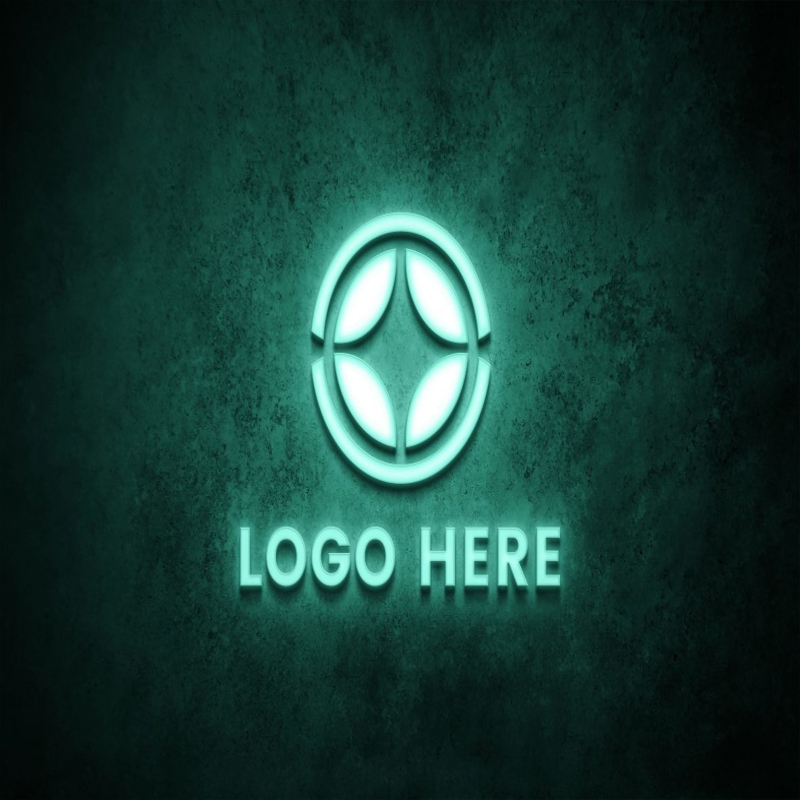 فایل موکاپ لوگو نور یخ زده - Frozen Light Logo Mockup