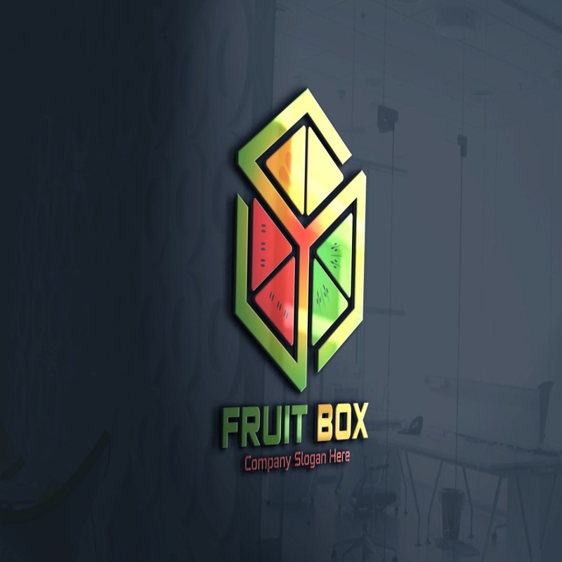 فایل قالب لوگو جعبه میوه - Fruit Box Logo Template