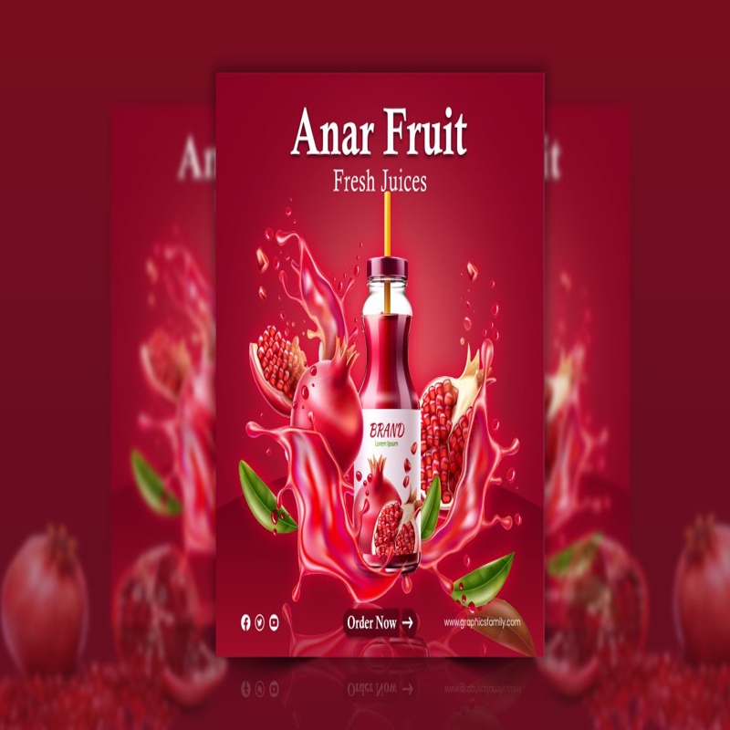 فایل پست اینستاگرام و بنر وب آبمیوه - Fruit Juice Instagram Post and Web Banner