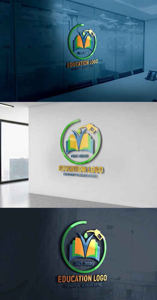 فایل طرح PSD لایه باز لوگو موسسه آموزشی Fueling - Fueling Education Logo Design PSD Template
