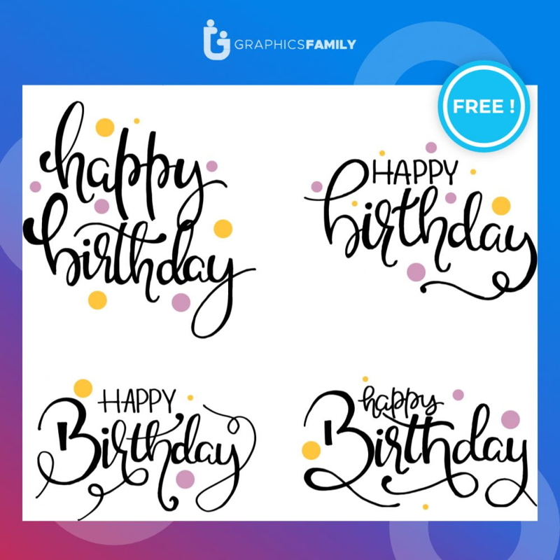 فایل مجموعه نقاشی‌های بامزه تولد با دست - Funny hand drawn birthday collection
