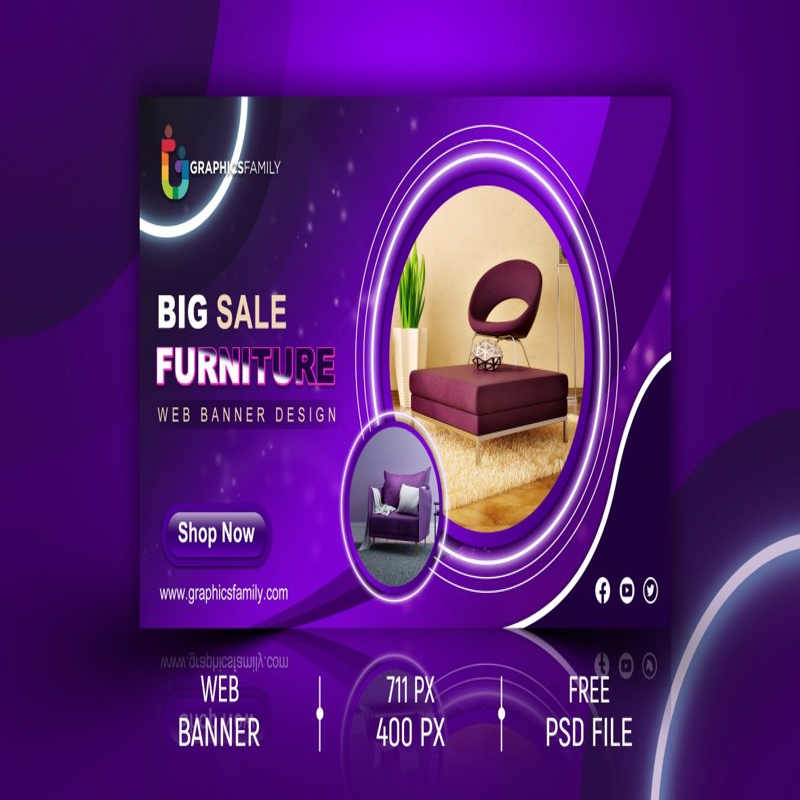 فایل طراحی قالب بنر تبلیغاتی مبلمان - Furniture Promotional Banner Template Design