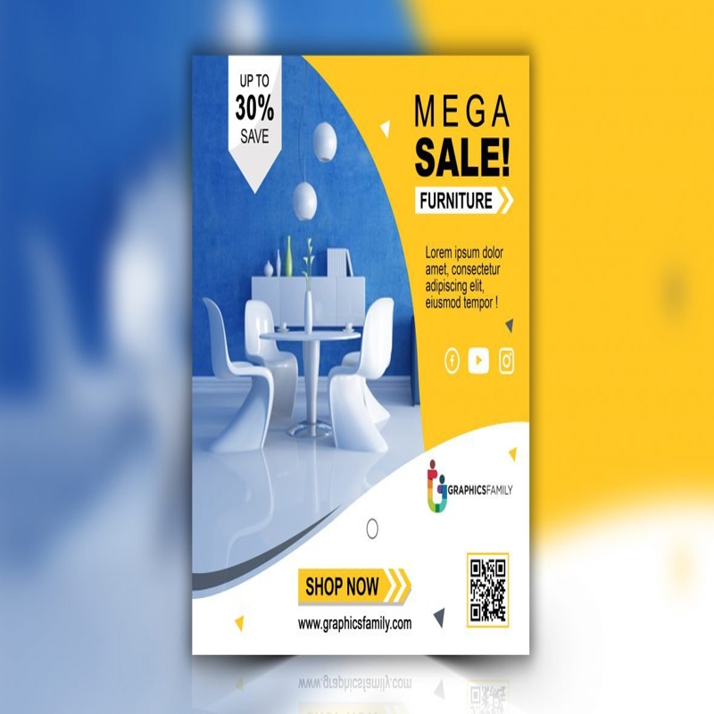 فایل طراحی پست اینستاگرام فروش مبلمان - Furniture Sale Instagram Post Design