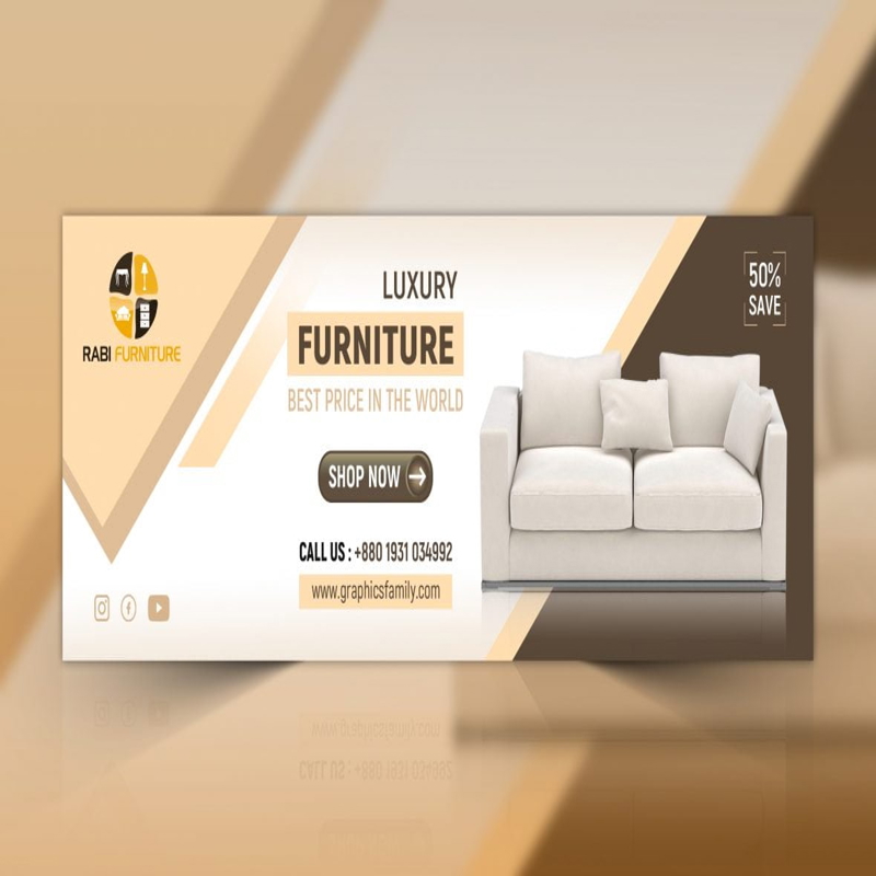فایل طرح بنر وب مبلمان PSD - Furniture Web Banner Design PSD