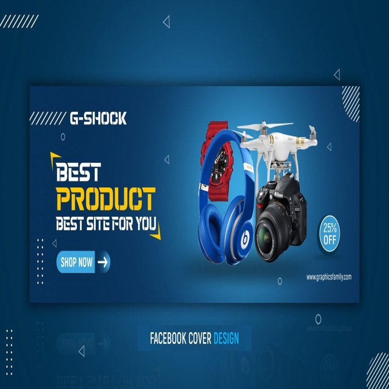 فایل قالب PSD طرح جلد فیسبوک گجت‌ها - Gadgets Facebook Cover Design Template PSD