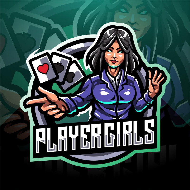 فایل لوگوی نماد ورزش‌های الکترونیکی بازیکنان دختر - Girls Players Esports Mascot Logo