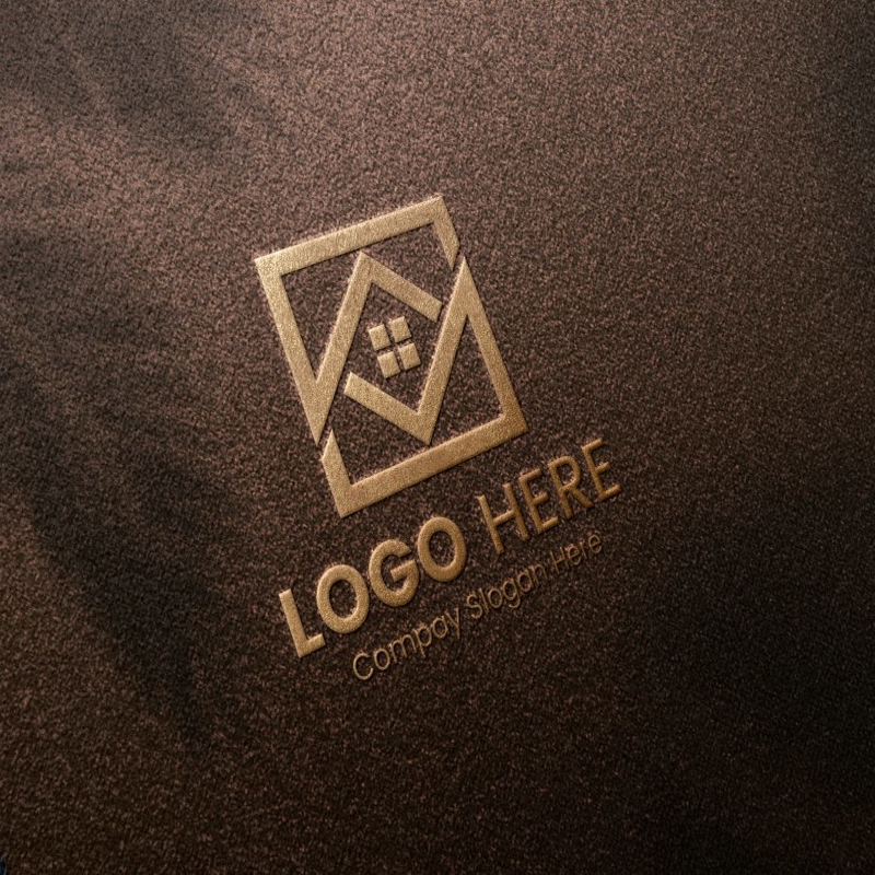 فایل موکاپ لوگو با فویل طلایی - Gold foil logo mockup