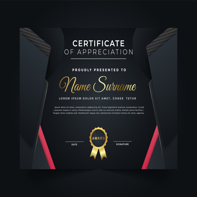 فایل الگوی گواهی دیپلم طلایی - Golden Diploma Certificate Template