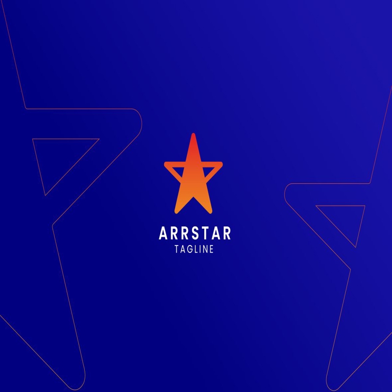 فایل لوگوی ستاره‌ای با فلش گرادیان - Gradient Arrow Star Logo