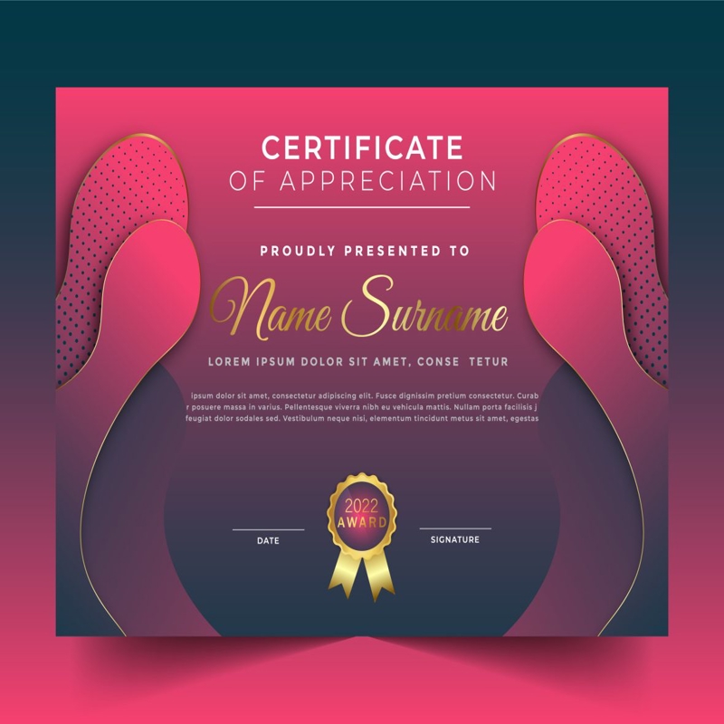 فایل الگوی گواهی لوکس رنگارنگ گرادیان - Gradient Colorful Luxury Certificate Template