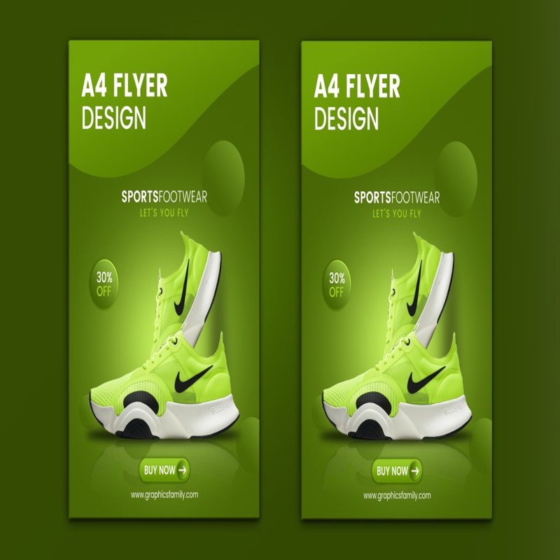 فایل طراحی بروشور سبز A4 - Green A4 Flyer Design