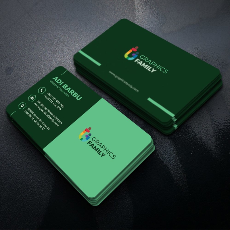 فایل الگوی طراحی کارت ویزیت سبز - Green Business Card Design Template