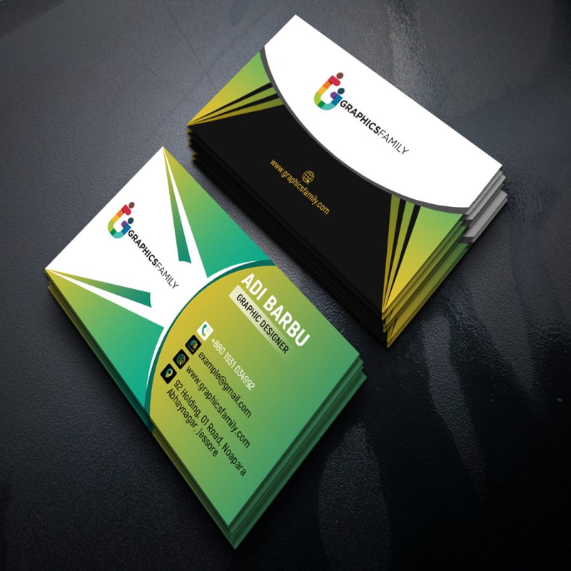 فایل کارت شرکتی سبز زیبا - Green Elegant Corporate Card