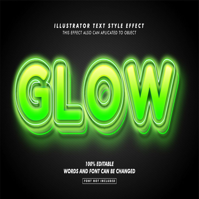 فایل افکت متن سبز درخشان - Green Glow Text Effect