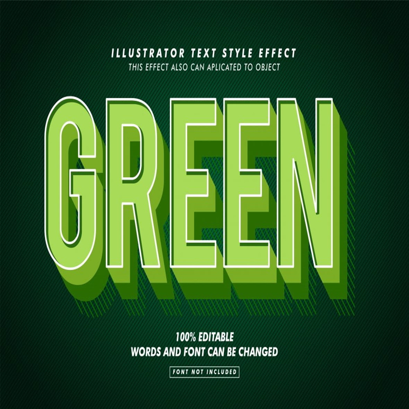 فایل افکت متن سبز رترو - Green Retro Text Effect