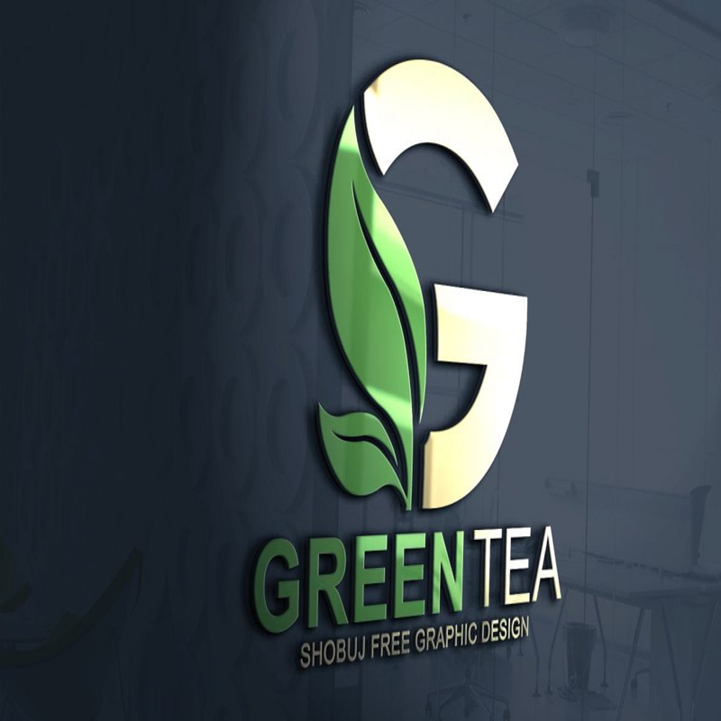 فایل طراحی لوگو وکتور چای سبز - Green Tea Vector Logo Design