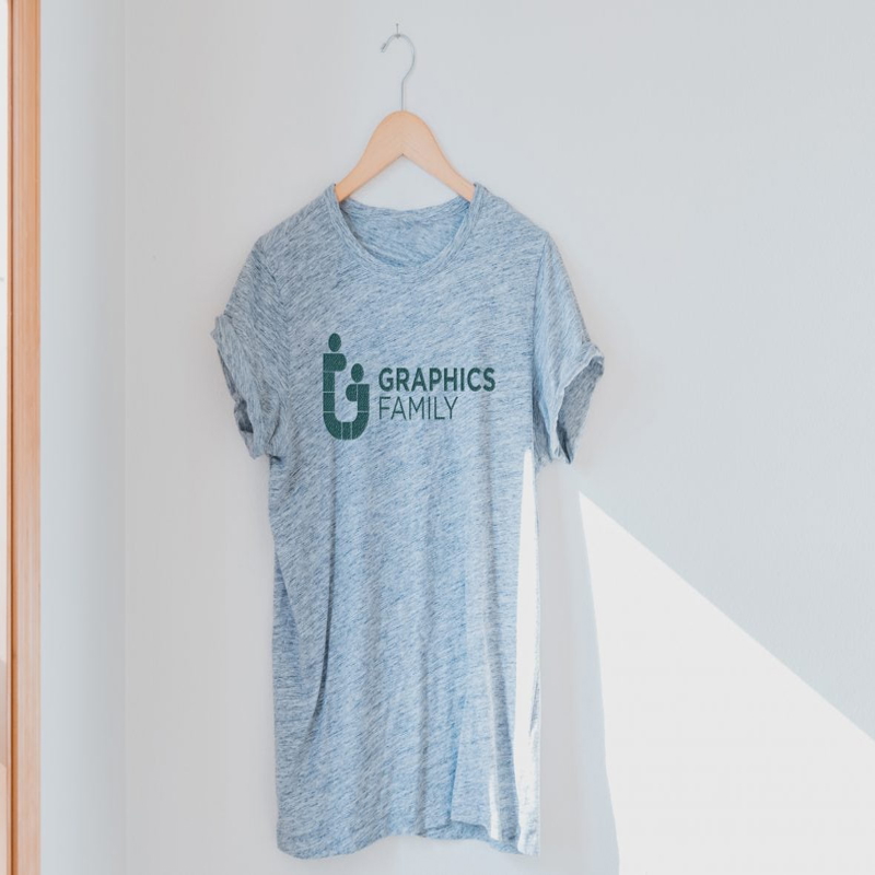 فایل موکاپ لوگو تی‌شرت خاکستری Haze - Haze Gray T-Shirt Logo Mockup