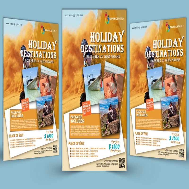 فایل قالب طراحی بروشور تعطیلات PSD - Holiday Flyer Design Template Psd