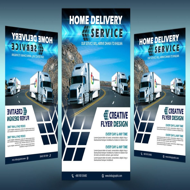 فایل قالب PSD تراکت خدمات تحویل درب منزل - Home Delivery Service Flyer Psd Template