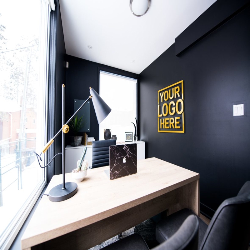 فایل موکاپ لوگو دفتر کار خانگی - Home Office Logo Mockup
