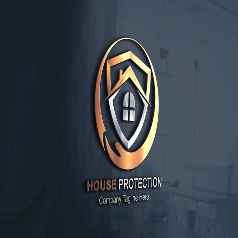 فایل قالب لوگو حفاظت از خانه - House Protection Logo Template