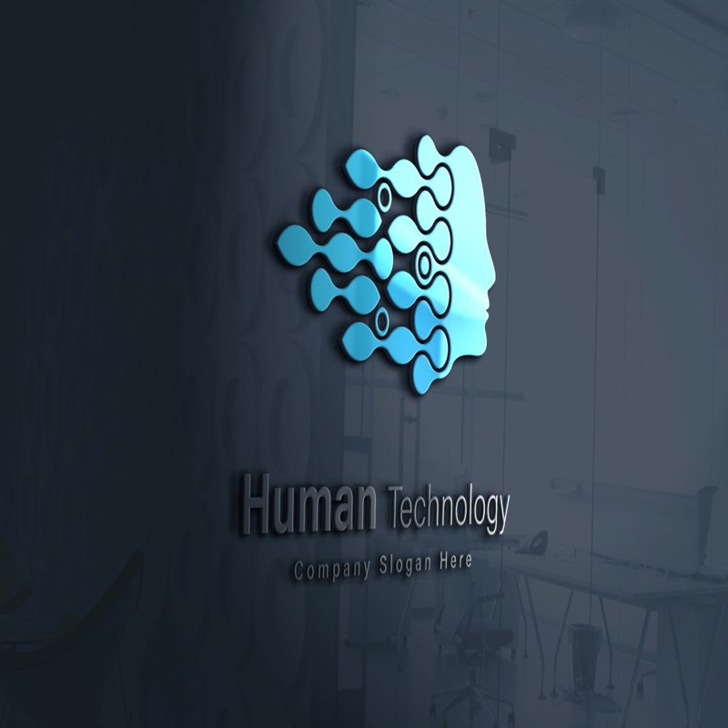 فایل الگوی طراحی لوگو فناوری انسانی - Human Technology Logo Design Template