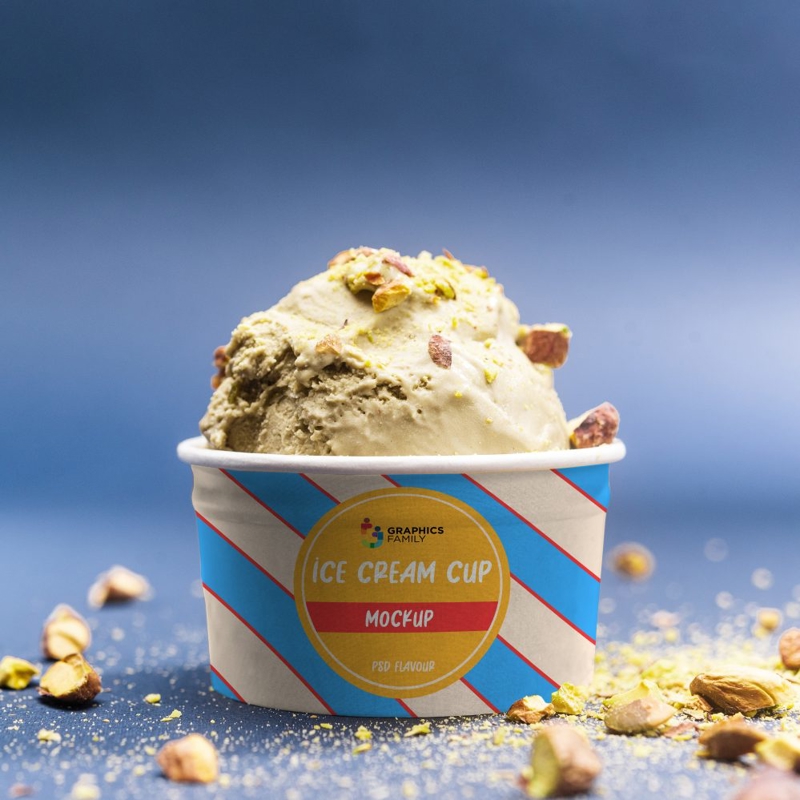 فایل ماکت طراحی لیوان بستنی - Ice cream Cup Design Mockup