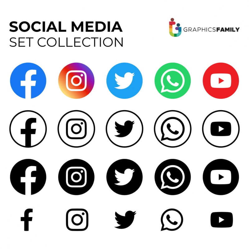 فایل آیکن‌های شبکه اجتماعی با طرح وکتور - Icons for Social Networking Vector Illustration Design