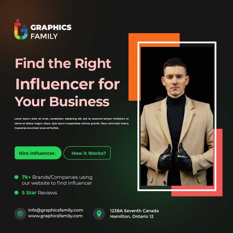 فایل الگوی طراحی اینفلوئنسر برای رسانه‌های اجتماعی - Influencer Design Template for Social Media