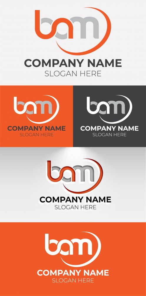 فایل وکتور مونوگرام حرف BAM اولیه - Initial BAM Letter Monogram Vector