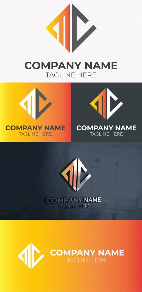 فایل طراحی لوگو حرف MC اولیه - Initial MC Letter Logo Design