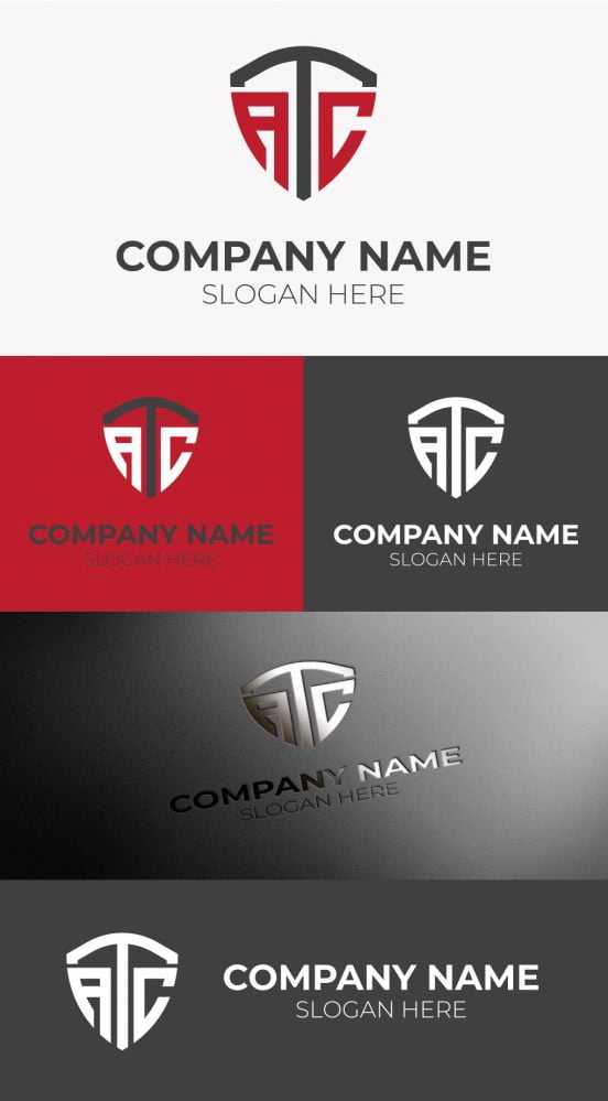 فایل وکتور لوگو مدرن ATC - Initial Modern ATC Letter logo Vector