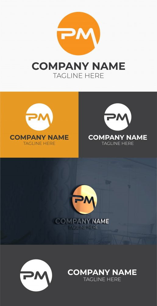 فایل دانلود طرح لوگوی حرف اول نام پدر - Initial PM Letter Logo Design Download