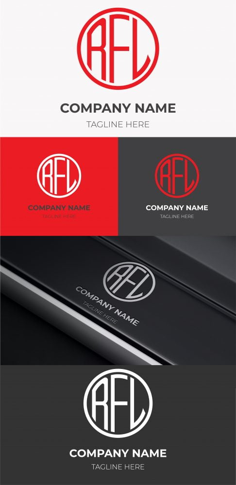 فایل دانلود طراحی لوگو حرف RFL اولیه - Initial RFL Letter Logo Design download