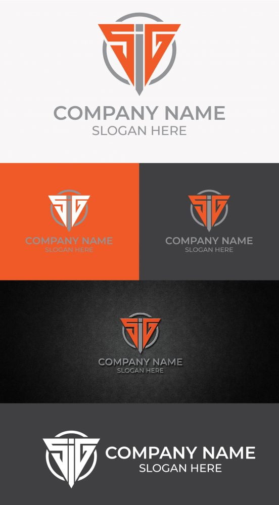 فایل دانلود وکتور مونوگرام حرف اول SIG - Initial SIG Letter Monogram Vector Download