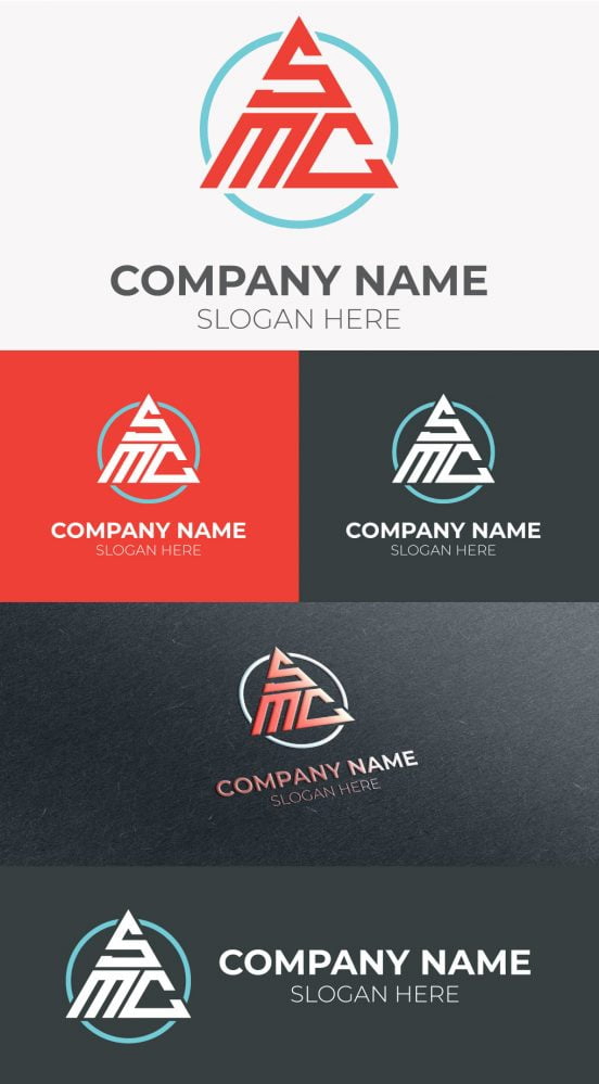 فایل وکتور لوگو حروف SMC - Initial SMC Letter Logo Vector