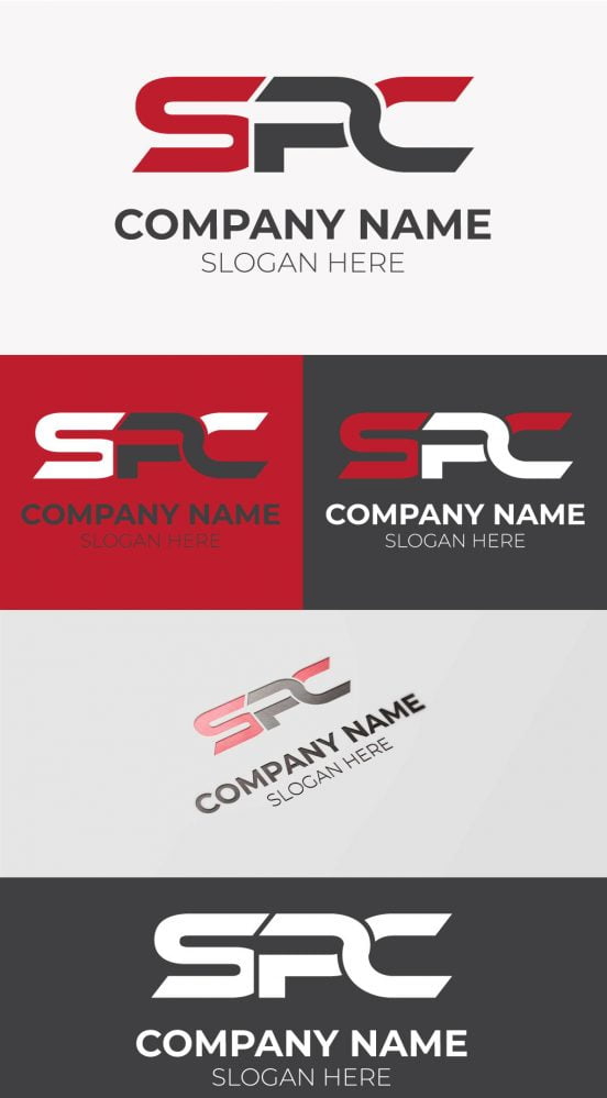 فایل لوگو حرف SPC اولیه - Initial SPC Letter Logo Tamplate