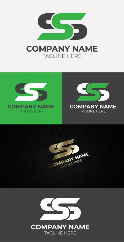 فایل دانلود لوگو (آرم) مونوگرام حرف SS - Initial SS Letter Monogram Logo Download